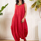 InWeave Red Round Sleeveless Jumpsuit - Swadesiicart