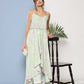 Ahalyaa Women Sea Green Floral Printed Empire Gotta Patti Kurta with Trousers | Swadesiicart