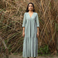 trueBrowns Blue Cotton Tiered Dress | Swadesiicart
