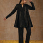 trueBrowns Black Gold Cotton Flared Co-Ord Set - Swadesiicart