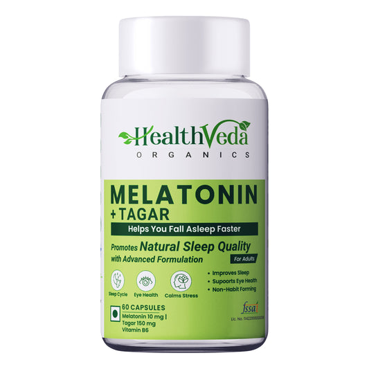 Health Veda Organics Melatonin Sleep & Relaxation Capsules - Swadesiicart