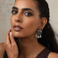 trueBrowns Silver Gold Tone Peacock Stud Earrings | Swadesiicart