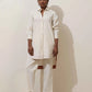 trueBrowns Off-White Cotton Linen Kurta Co-Ord Set - Swadesiicart