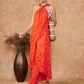 InWeave Women's Orange S Print Twisted Neckline Kurta Pant Set - Swadesiicart