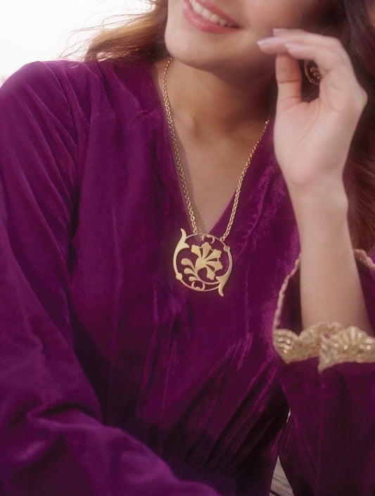 trueBrowns Gold-Polished Pendant Necklace | Swadesiicart