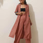 trueBrowns Peach Cotton Linen Kurta Pant Set | Swadesiicart