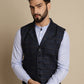 Even Apparels Men's Blue Waistcoat with Notched Lapel | Swadesiicart