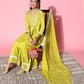 InWeave Women's Light Green Gota Work Kurta Sharara Set - Swadesiicart