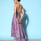 InWeave Women's Pink Paisley Print Back Detail Long Dress - Swadesiicart