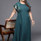 Ahalyaa Plus Size Floral Print Crepe Flared Sleeves A-line Maxi Ethnic Dress | Swadesiicart
