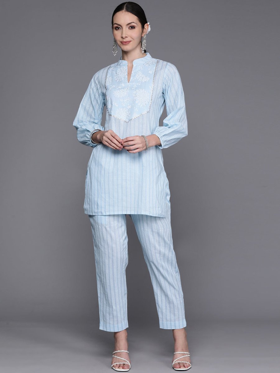 Ahalyaa Floral Print Gotta Patti Pure Cotton Ethnic Co-Ords - Swadesiicart
