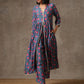 trueBrowns Blue Pink Printed Silk Kurta Pant Set | Swadesiicart