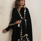 trueBrowns Black Velvet Gota Patti Stole | Swadesiicart