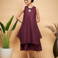 InWeave Women's Wine Solid Short Kurta Palazzo Set - Swadesiicart