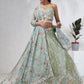 House of Panchhi Lime Green Chiffon Sequins And Thread Embroidery Lehenga Choli & Dupatta | Swadesiicart