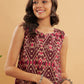 InWeave Wine Ikkat Print W/U Top - Swadesiicart