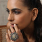 trueBrowns Silver Gold Tone Mandala Ring | Swadesiicart