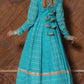 Pomcha Jaipur Neelkari Blue Cotton Anarkali Set | Swadesiicart
