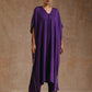 trueBrowns Violet Modal Satin Kaftan Kurta Set | Swadesiicart