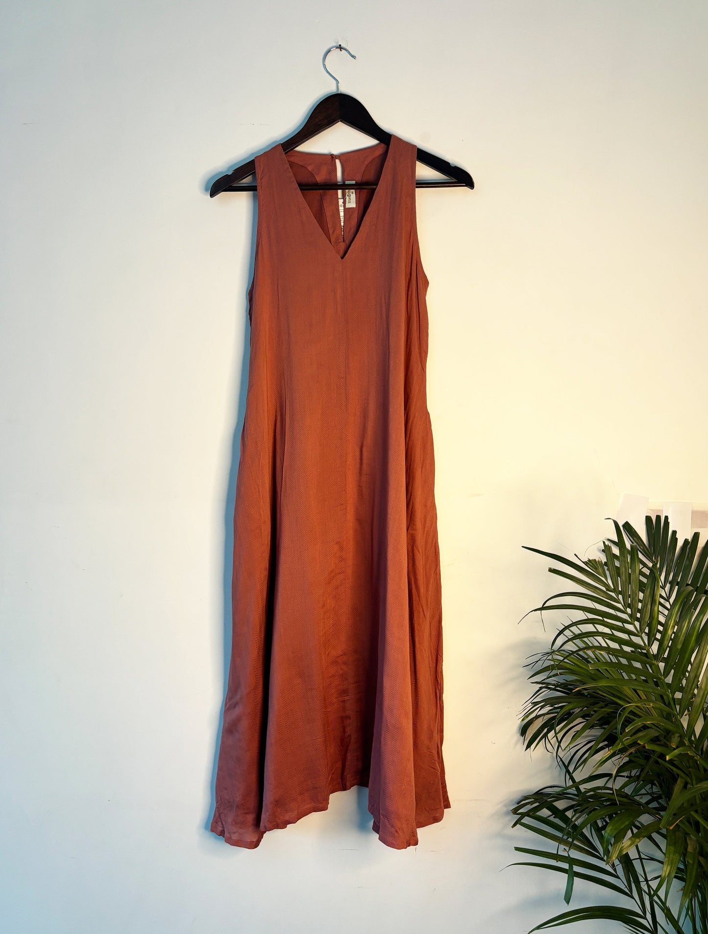 trueBrowns Orange Textured Dress | Swadesiicart