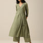 trueBrowns Sage Slub Texture Angrakha Pant Set | Relove | Swadesiicart