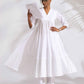 trueBrowns White Cotton Schiffli Flared Anarkali Kurta Set | Swadesiicart