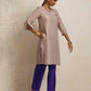 trueBrowns Lilac Tissue Kurta Co-ord Set - Swadesiicart
