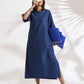 trueBrowns Blue Slub Dress | Swadesiicart