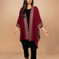 trueBrowns Maroon Woollen Geometric Kaftan Cape | Swadesiicart