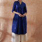 InWeave Women's Blue Mirror Work Flared Kurta - Swadesiicart