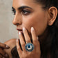 trueBrowns Silver Tone Fish Embossed Ring | Swadesiicart