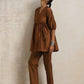trueBrowns Brown Silk Angrakha Co-ord Set - Swadesiicart