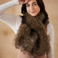InWeave Women's Beige Print Faux Fur Neck Warmer - Swadesiicart