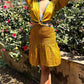 Noroke Yellow silk cut out short dress | Swadesiicart