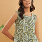 InWeave Sage Green Paisley Print W/U Top - Swadesiicart