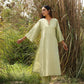 trueBrowns Green Cotton Embroidered Kurta Set | Swadesiicart