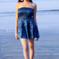 Noroke Modal Steel Blue Printed Mini Tiered Dress | Swadesiicart