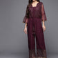 Ahalyaa Printed Bell Sleeves Crepe Basic Jumpsuit With Waist Tie-Ups | Swadesiicart