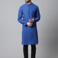 Even Apparels Blue Solid Kurta With Band Collar | Swadesiicart