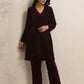 trueBrowns Purple Velvet Kurta Co-ord Set - Swadesiicart