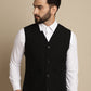 Even Apparels Men's Black Waistcoat With Patch Pocket | Swadesiicart