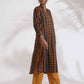 trueBrowns Black Cotton Print Straight Kurta Set | Swadesiicart