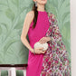InWeave Women's Magenta Pleated Halter Kurta Palazzo Set W White Pink Or Dupatta - Swadesiicart