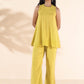 trueBrowns Lime Cotton Sleeveless Co-ord Set - Swadesiicart