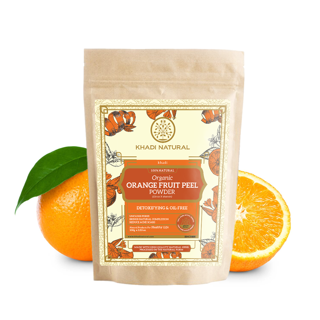 Khadi Natural Organic Orange Peel Powder For Hair Care - 100% Natural - 100gm