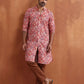 trueBrowns Men's Beige Printed Front Open Kurta | Swadesiicart