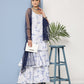 Ahalyaa Women White Floral Printed Sequinned Kurta with Sharara & With Dupatta | Swadesiicart