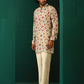 trueBrowns Men's Off White Floral Bunch Muslin Silk Printed Co-ord Set - Swadesiicart