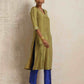 trueBrowns Green Tissue Straight Kurta Set | Swadesiicart