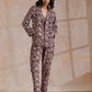 trueBrowns Black Floral Overall Bagru Print Cotton Pant Suit Set | Swadesiicart